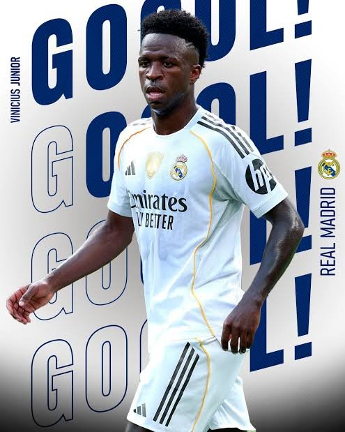 Vinícius Júnior durante jogo pelo Real Madrid